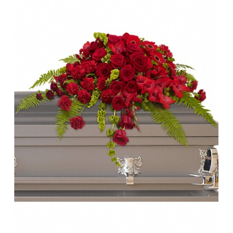 Red Rose Sanctuary Casket Spray - Same Day Delivery